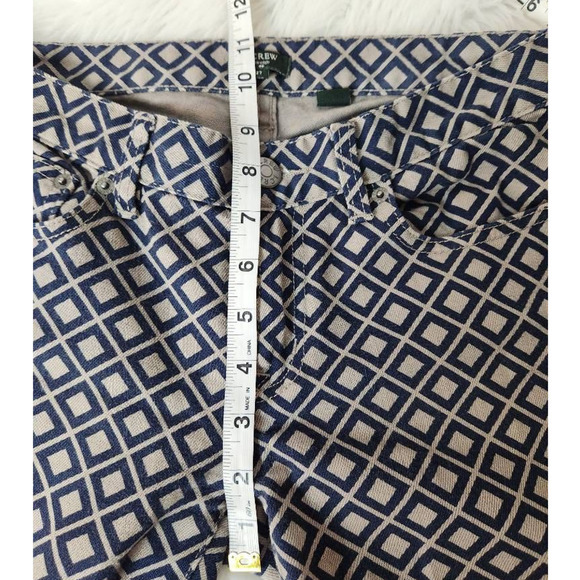 J.Crew Womens Skinny Jeans Blue Beige Geometric Stretch Mid Rise Pocket Denim 27 - Picture 4 of 7